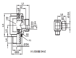 DSVW-M 低压铰接式接头-公制螺纹金属密封、PARKER卡套接头、parker球阀