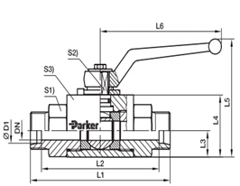 KH 二通碳钢球阀-英制内螺纹、parker球阀、PARKER接头